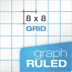 TOPS 8.5 in. x 11 in. (8 sq/in., 1 sq/in.) Cross Section Quadrille Rule Pads - White (50 Sheets/Pad)