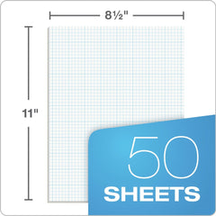 TOPS 8.5 in. x 11 in. (8 sq/in., 1 sq/in.) Cross Section Quadrille Rule Pads - White (50 Sheets/Pad)