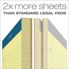 TOPS 8.5 x 11.75 Double Docket Ruled Pads with Extra Sturdy Back - Canary-Yellow (100-Sheets/Pad)