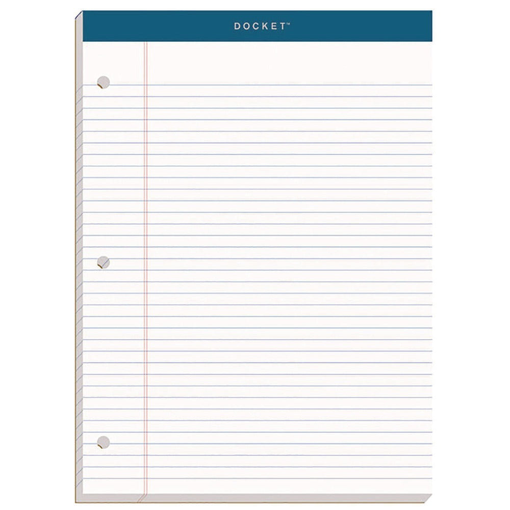 TOPS 8.5 in. x 11.75 in. Double Docket Pads with Extra Sturdy Back - White (100-Sheets/Pad)