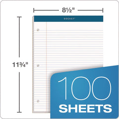 TOPS 8.5 in. x 11.75 in. Double Docket Pads with Extra Sturdy Back - White (100-Sheets/Pad)