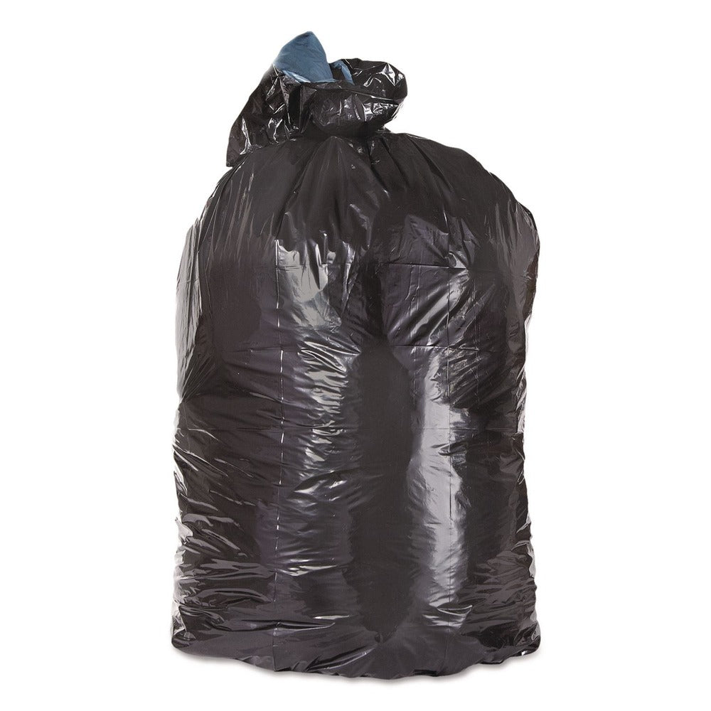 Trinity Plastics 23 in. x 46 in. 45 gal. 1.25 mil Flat Pack Low-Density Can Liners - Black (100/Carton)