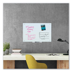 U Brands 35 x 23 Glass Dry Erase Board - White Surface