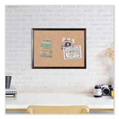 U Brands 72 in. x 48 in. Cork Bulletin Board - Tan Surface/Black Aluminum Frame