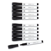 U Brands Medium Bullet Tip Medium Point Low-Odor Dry-Erase Markers with Erasers - Black (1 Dozen)