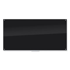 U Brands 96 x 47 Glass Dry Erase Board - Black Surface