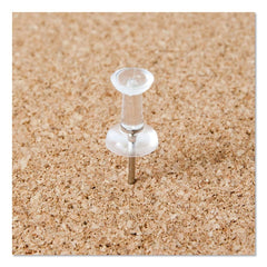 U Brands 0.44 in. Standard Push Pins - Clear Head/Silver Pin (200/Pack)