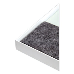 U Brands 3N1 48 x 36 Magnetic Glass Dry Erase Combo Board - Gray/White Surface/White Frame