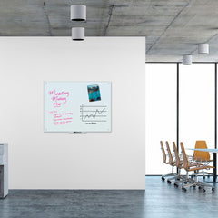 U Brands 47 in. x 35 in. Magnetic Glass Dry Erase Board Value Pack - Frosted White