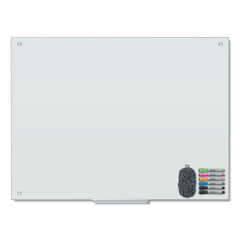 U Brands 47 in. x 35 in. Magnetic Glass Dry Erase Board Value Pack - Frosted White