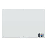 U Brands 70 in. x 47 in. Magnetic Glass Dry Erase Board Value Pack - Frosted White