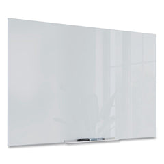 U Brands 35 x 23 Floating Glass Dry Erase Board - White