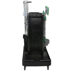 Unger UNGCRTZN ZoneCleanRx 23.5 in. x 25 in. x 25 in. 3 Shelves Plastic Janitorial Carts - Black