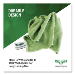 Unger 16 in. x 15 in. SmartColor Microfiber MicroWipes - Green (10/Pack)