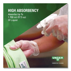 Unger 16 in. x 15 in. SmartColor Microfiber MicroWipes - Green (10/Pack)