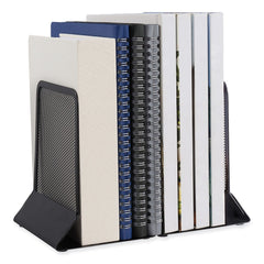 Universal 5.38 in. x 5.38 in. x 6.75 in. Nonskid Metal Mesh Bookends - Black (1-Pair)