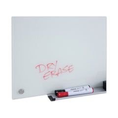 Universal 72 in. x 48 in. Frameless Glass Marker Board - White Surface
