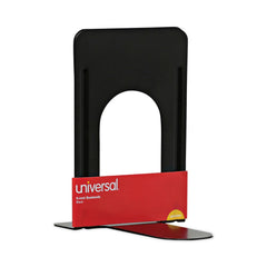 Universal 5.78 in. x 8.25 in. x 9 in. Heavy Gauge Steel Standard Economy Bookends - Black (1 Pair)