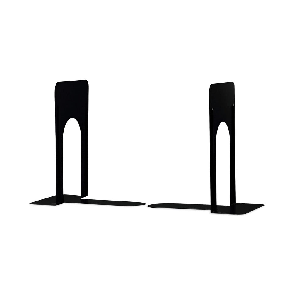 Universal 5.78 in. x 8.25 in. x 9 in. Heavy Gauge Steel Standard Economy Bookends - Black (1 Pair)