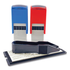 Trodat Printy 10-in-1 0.63 in. Diameter Self-Inking Teacher Stamp - Blue/Red