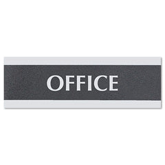 Headline Sign Century Series 9 in. x 3 in. Office Sign - Black/Silver