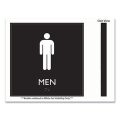 Headline Sign 8 in. x 8 in. Men Plastic ADA Sign - Clear/White