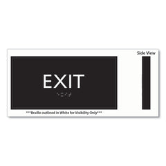 Headline Sign 4 in. x 8 in. Exit Plastic ADA Sign - Clear/White