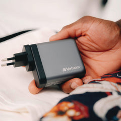 Verbatim 140 W 4-Port GaN Wall Charger - Black/Gray