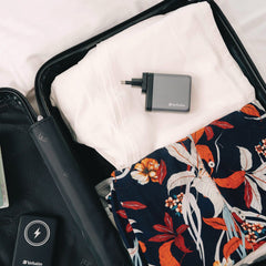 Verbatim 140 W 4-Port GaN Wall Charger - Black/Gray