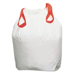 Draw 'n Tie 13 Gallon 0.9 Mil 24.5 in. x 27.38 in. Heavy-Duty Trash Bags - White (200/Box)
