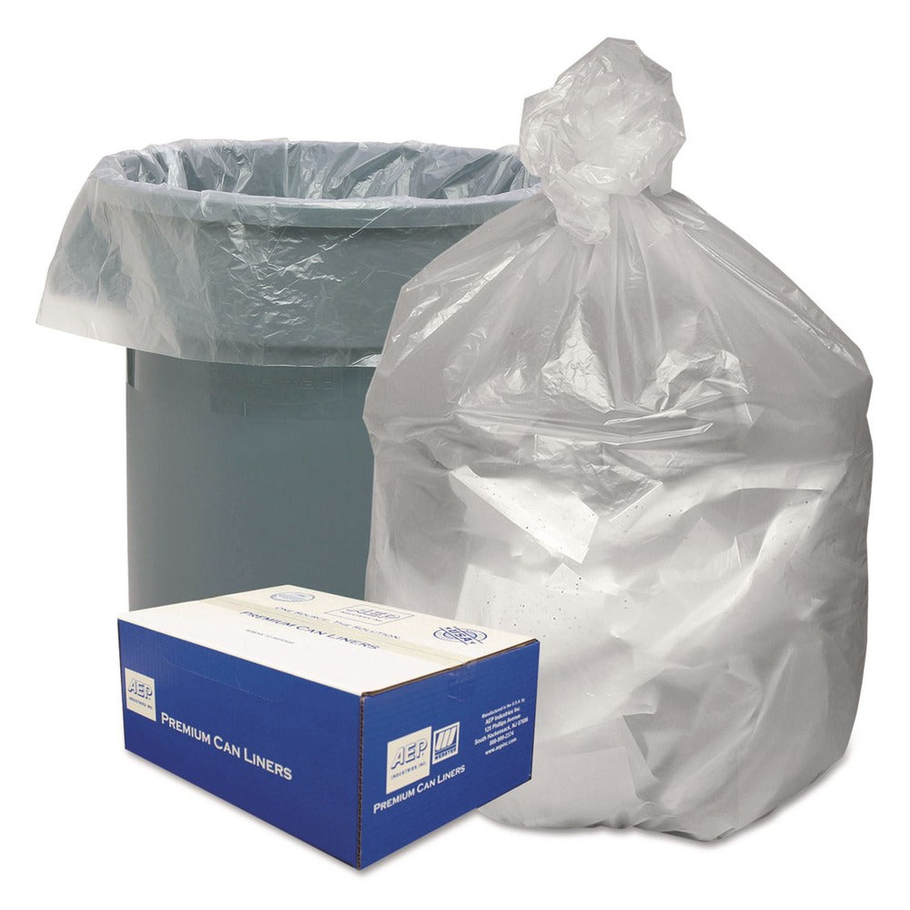 Good 'n Tuff 33 in. x 39 in. 33-Gallon 9 mic. Waste Can Liners - Natural (500/Carton)