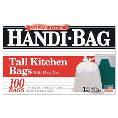 Handi-Bag 23.75 in. x 28 in. 13-Gallon 0.6 mil. Super Value Pack Can Liners - White (600/Carton)