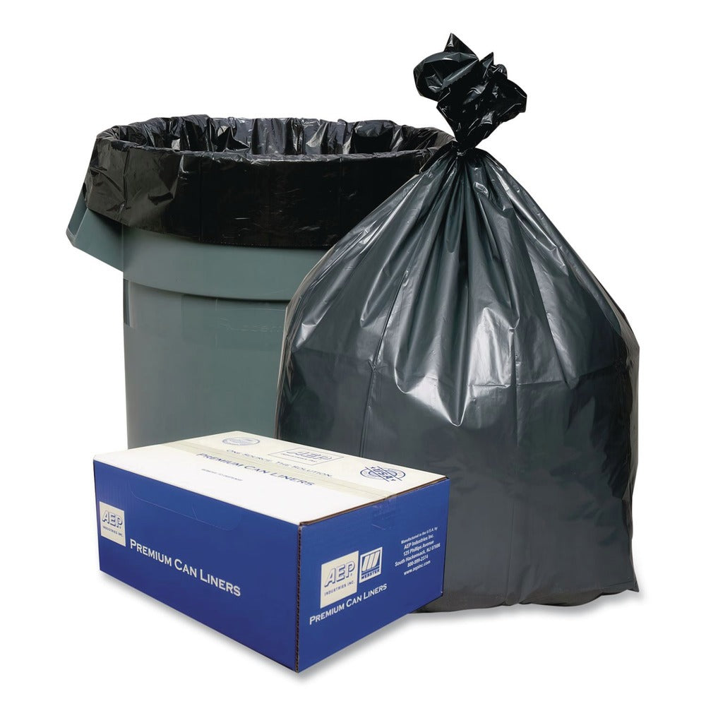 Platinum Plus 39 in. x 56 in. 60-Gallon 1.55 mil. Can Liners - Gray (25/Carton)