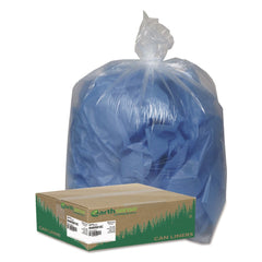 Earthsense Commercial 38 in. x 58 in. 1.5 mil 60 Gallon Linear Low Density Recycled Can Liners - Clear (100/Carton)