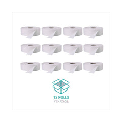 Windsoft 3.4 in. x 1000 ft. 2 Ply Septic Safe Jumbo Roll Bath Tissue - White (12 Rolls/Carton)