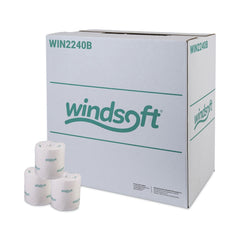 Windsoft WIN2240B 2-Ply Septic Safe Individually Wrapped Rolls Bath Tissue - White (96 Rolls/Carton)