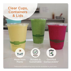 World Centric PLA Clear Cold Cup Lids Fits 1 oz Portion Cups Plastic Clear 3000/Carton
