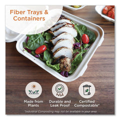 World Centric TRSC2SLLF 8.2 in. x 5.7 in. x 0.7 in. PLA Lined PFAS-Free Paper Fiber Trays - Natural (500/Carton)