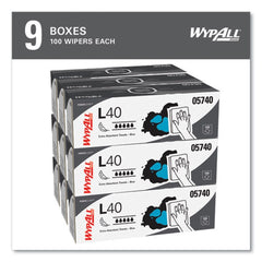 WypAll L40 POP-UP Box 9.8 in. x 16.4 in. Towels - Blue (100/Box, 9 Boxes/Carton)