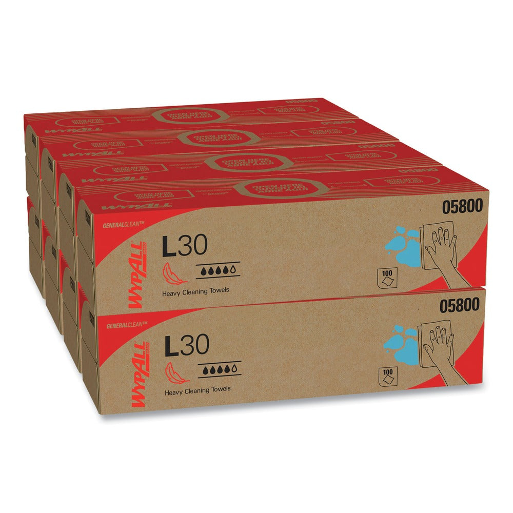 WypAll L30 POP-UP Box 16.4 in. x 9.8 in. Towels - White (100/Box, 8 Boxes/Carton)