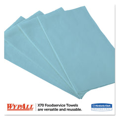 WypAll X70 1/4 Fold 12.5 in. x 23.5 in. Foodservice Towels - Unscented, Blue (300/Carton)