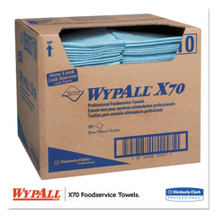 WypAll X70 1/4 Fold 12.5 in. x 23.5 in. Foodservice Towels - Unscented, Blue (300/Carton)