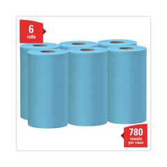 WypAll X60 13.5 in. x 19.6 in. Cloths - Small, Blue (130/Roll, 6 Rolls/Carton)