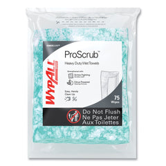 WypAll Power Clean ProScrub 12 in. x 9.5 in. Pre-Saturated Wipes - Citrus Scent, Green (75/Pack, 6 Packs/Carton)