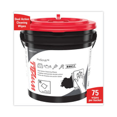 WypAll Power Clean ProScrub 9.5 in. x 12 in. Pre-Saturated Wipes - Citrus Scent, Green (75/Bucket)
