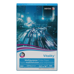 Xerox Vitality 8.5 in. x 14 in. 20 lbs. Bond Weight 92 Bright Multipurpose Print Paper - White (10/Carton)