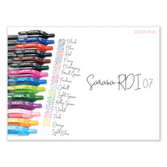 Zebra 0.7 mm Sarasa Dry Gel X20 Gel Pen - Medium/Assorted Ink and Barrel Colors (14/Set)