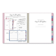 AT-A-GLANCE 13-Month: Jan 2026 to Jan 2027 8.81 in. x 7.88 in. Harmony Weekly/Monthly Poly Planner - Pink Cover