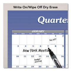 AT-A-GLANCE 12-Month: Jan 2026 to Dec 2026 24 in. x 36 in. Vertical/Horizontal Erasable Quarterly/Monthly Wall Planner - White/Blue Sheets