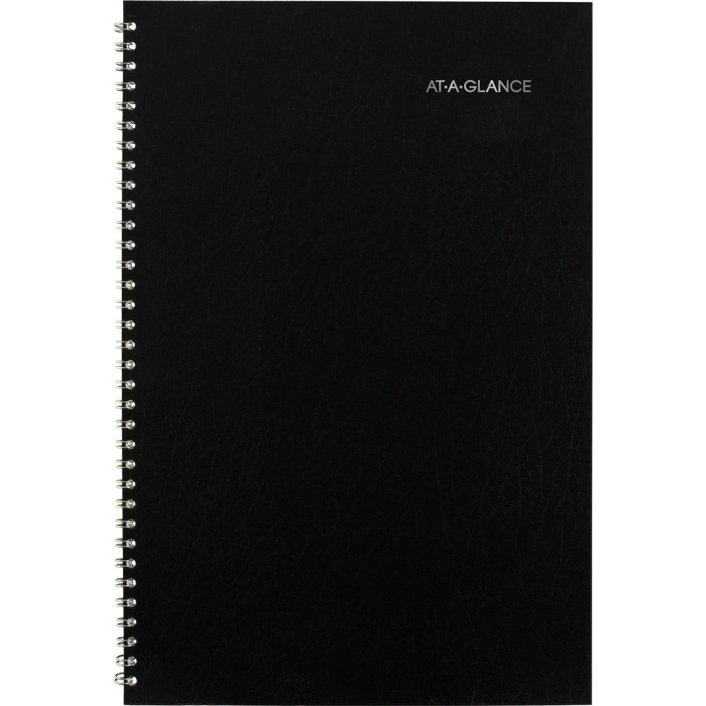 AT-A-GLANCE 14-Month: Jul 2025 to Aug 2026 12 in. x 8 in. Academic Year Ruled Blocks DayMinder Monthly Planner - Black Cover